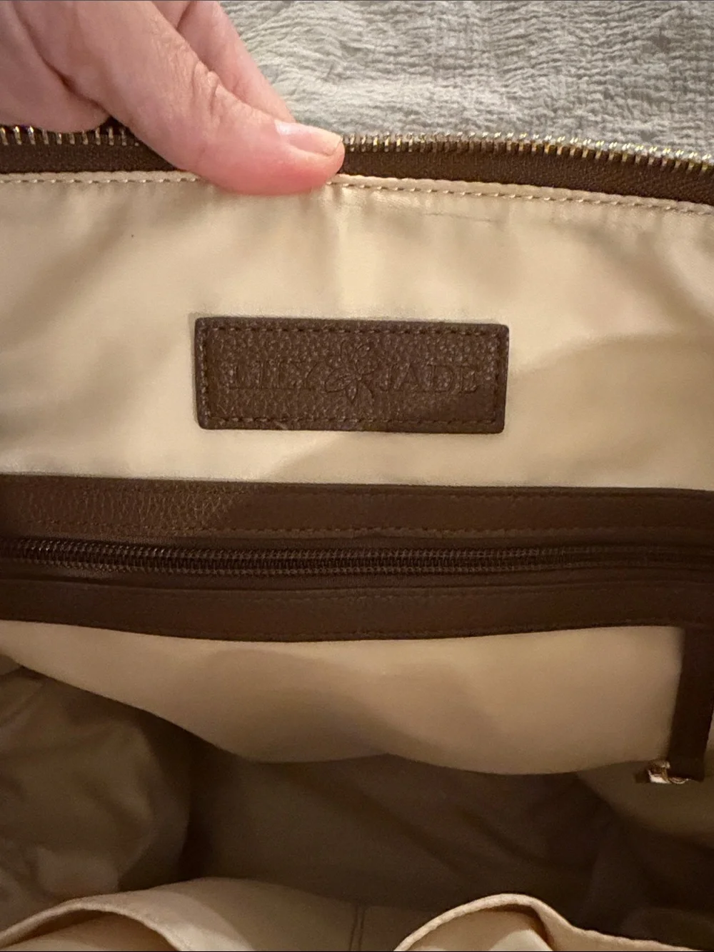 Brown Leather Lily Jade Diaper backpack